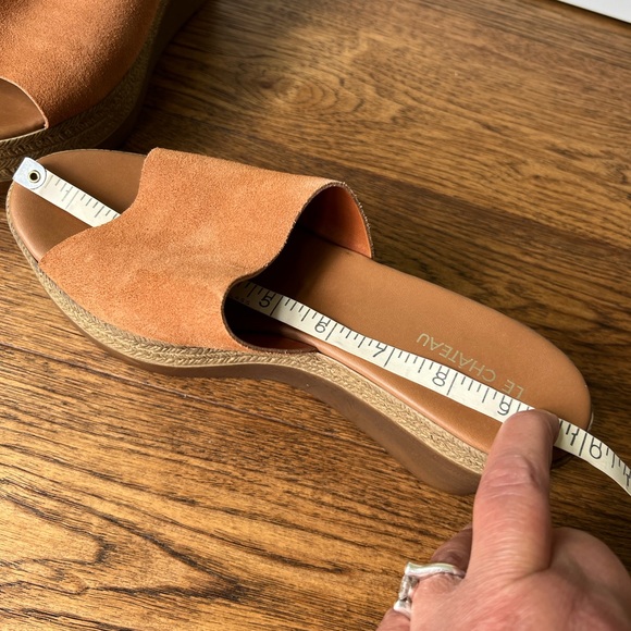 ⭐️ SALE $25 ⭐️ Le Chateau Genuine Leather Platform Wedge Espadrilles Mules Shoe - Picture 11 of 11
